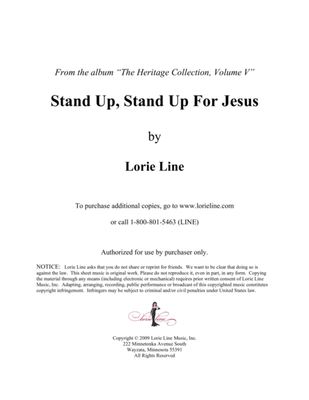 Stand Up, Stand Up For Jesus (arr. Lorie Line)