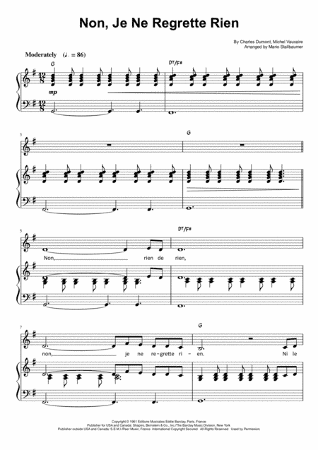 Non, Je Ne Regrette Rien (arr. Mario Stallbaumer)