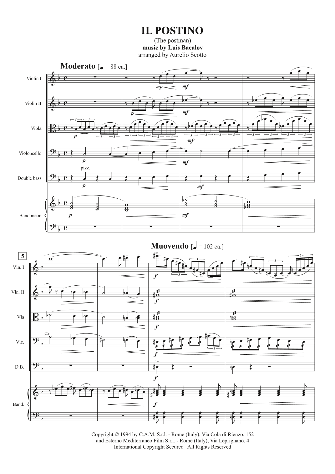 Il Postino (the Postman) (arr. Aurelio Scotto)