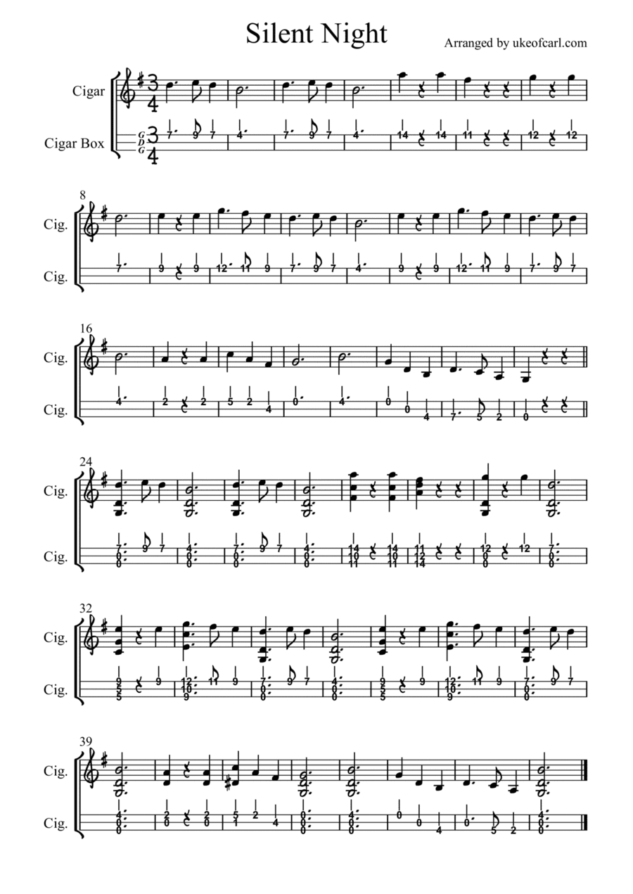 Silent Night - Cigar Box (arr. Carl Thomas)