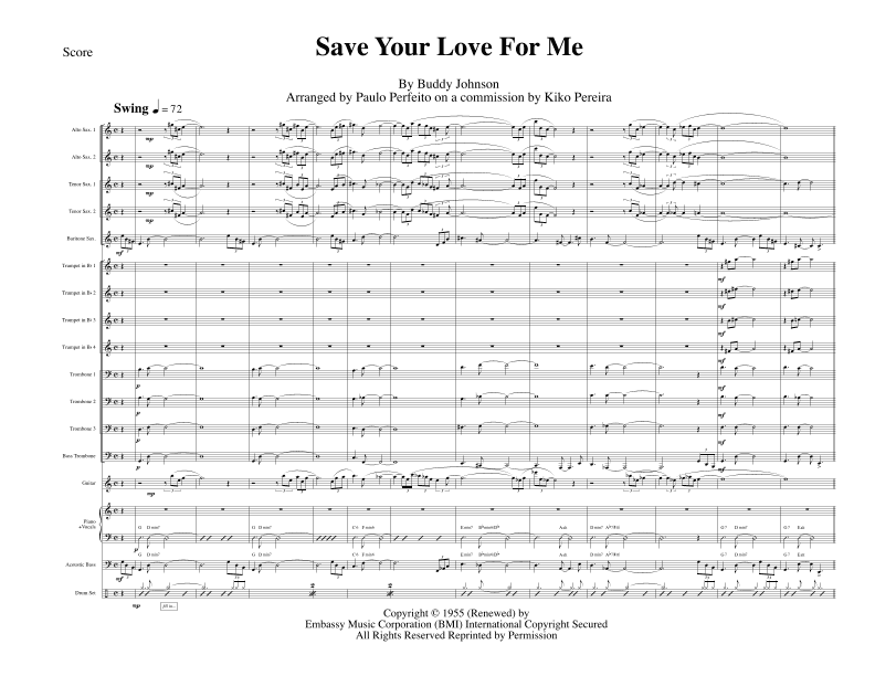 Save Your Love For Me (arr. Paulo Perfeito)