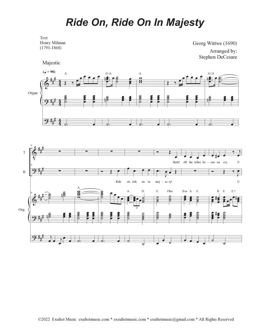 Ride On, Ride On In Majesty (2-part choir - (TB) (arr. Stephen DeCesare)