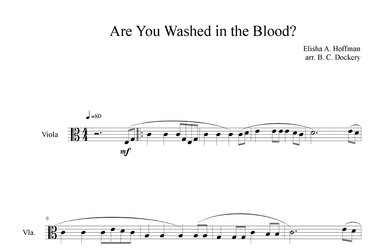 Are You Washed in the Blood? (Viola Solo) (arr. B. C. Dockery)
