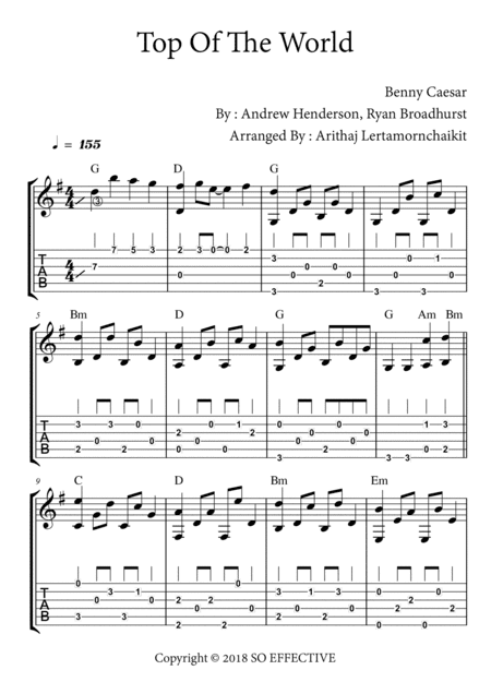 Top Of The World (arr. Arithaj Lertamornchaikit)