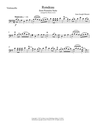 Rondeau from Premiére Suite for Cello Solo (arr. Sherry Lewis)