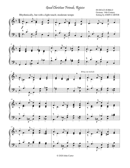 Good Christian Friends, Rejoice (arr. John Carter)