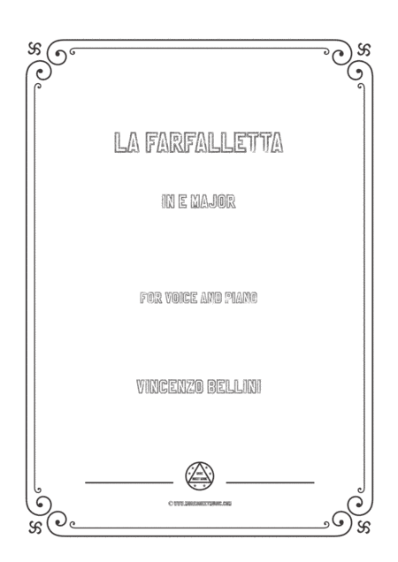 Bellini-La farfalletta in E Major,for voice and piano (arr. MSM)