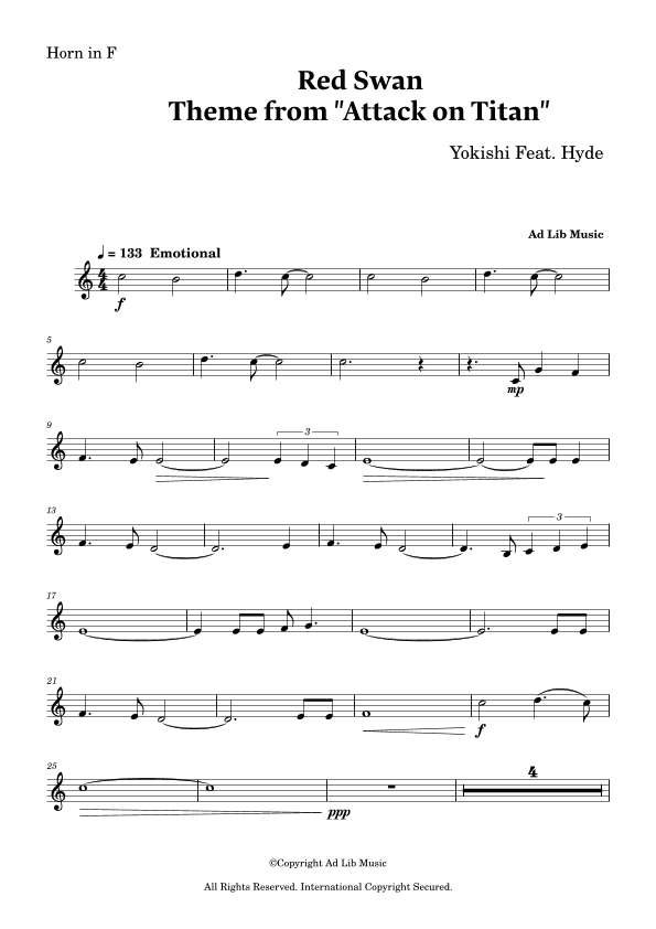 Red Swan (arr. Charles Lam)