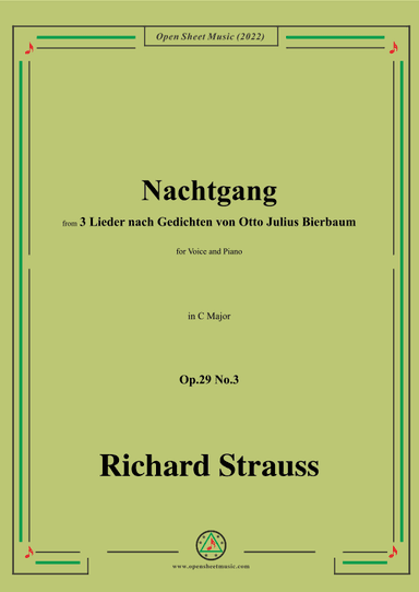 Richard Strauss-Nachtgang,in C Major,Op.29 No.3 (arr. OSM Press)