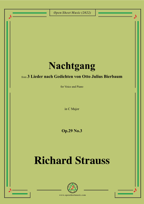Richard Strauss-Nachtgang,in C Major,Op.29 No.3 (arr. OSM Press)