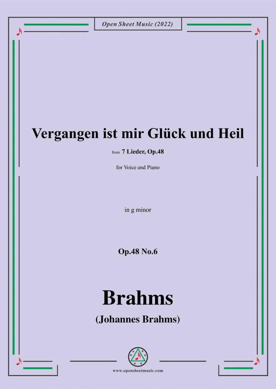 Brahms-Vergangen ist mir Gluck und Heil,Op.48 No.6 in g minor (arr. Open Cloud)