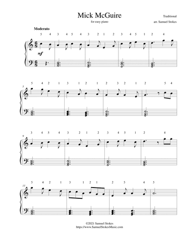 Mick McGuire - for easy piano (arr. Samuel Stokes)
