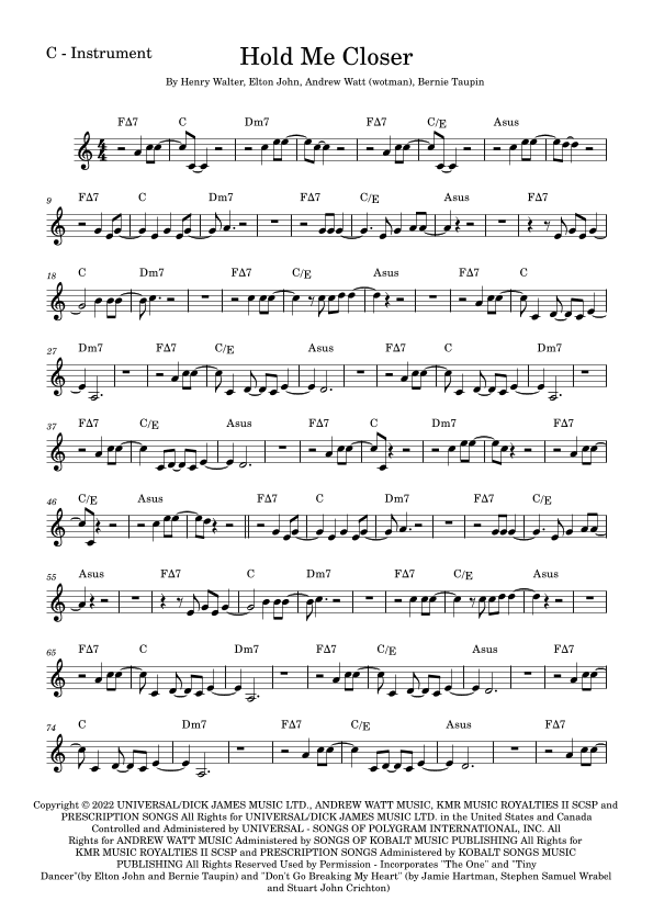 Hold Me Closer (arr. Fabio Eduardo de Oliveira)