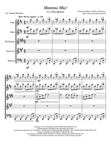 Mamma Mia (arr. Samuel Kennedy)