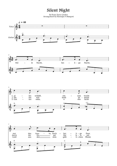 Stille Nacht (german lyrics) (arr. Henrique F Mangoni)