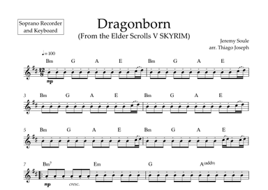 Dragonborn (skyrim Theme) (arr. Thiago Joseph)
