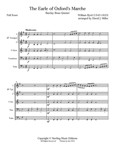 The Earle of Oxford's Marche (arr. David J. Miller)