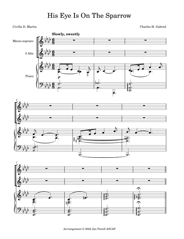 His Eye Is On The Sparrow (arr. Jan Powell)