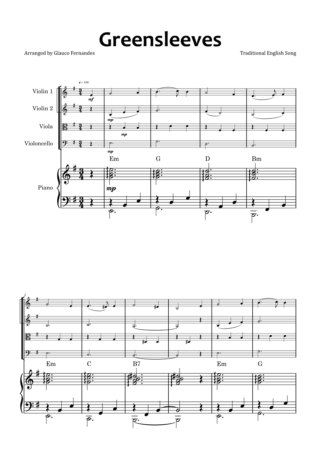 Greensleeves (arr. Glauco Fernandes)