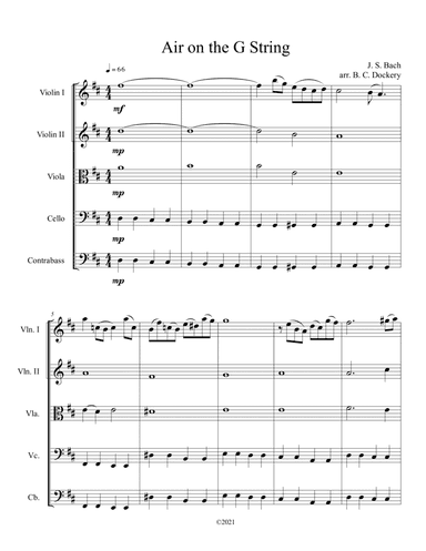 Air on the G String (String Orchestra) (arr. B. C. Dockery)