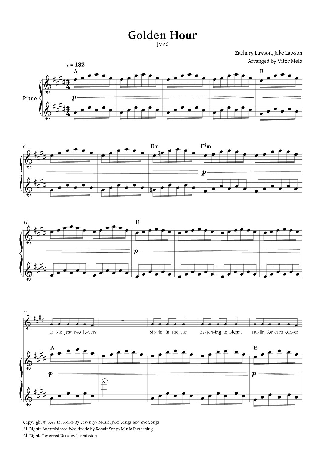 Golden Hour (arr. Vitor Melo)