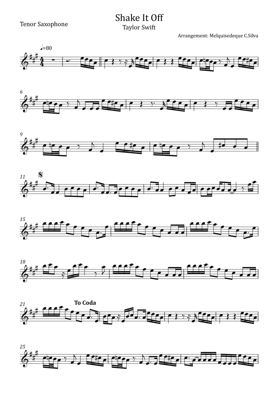 Shake It Off (arr. Melquisedeque C.Silva)