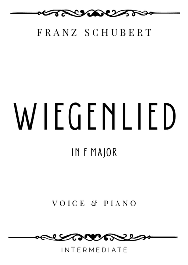 Schubert - Wiegenlied (Cradle Song) in F Major - Intermediate (arr. Piacere Music Sheets)
