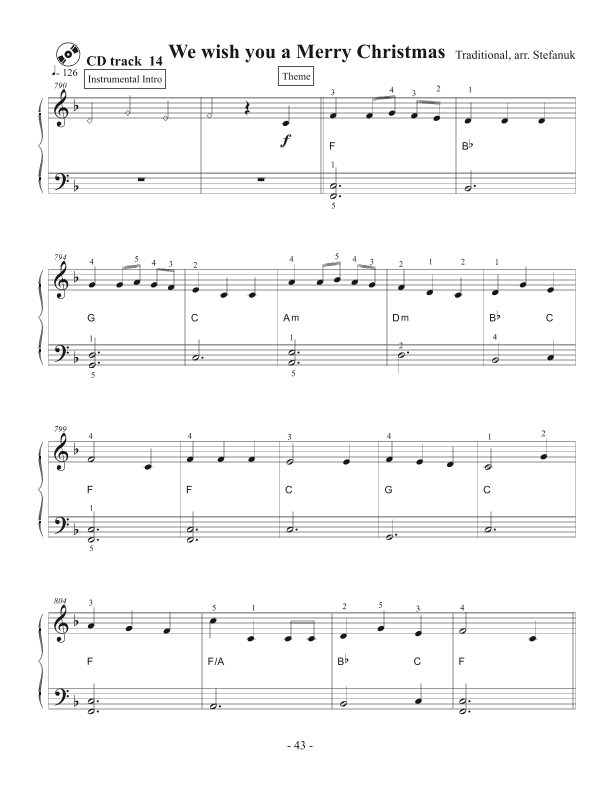 We Wish You a Merry Christmas, very easy piano (arr. Misha Stefanuk)