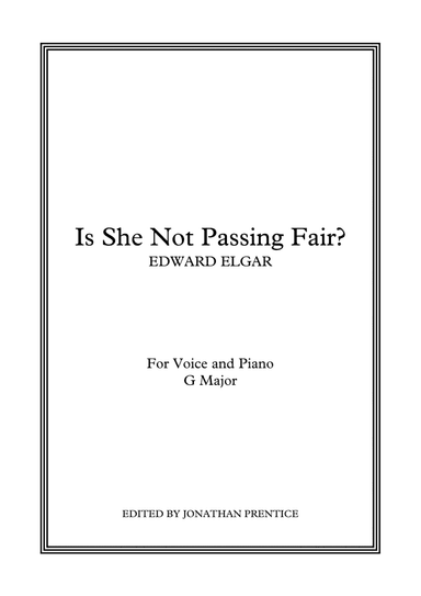 Is She Not Passing (G Major) (arr. Jonathan Prentice)