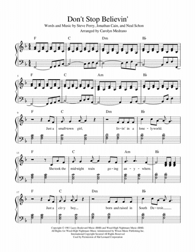 Don't Stop Believin' (arr. Carolyn Medrano)