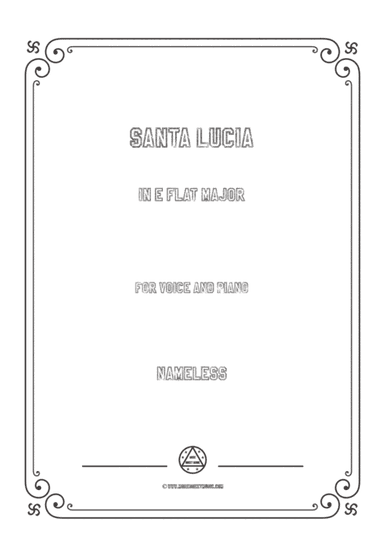 Nameless-Santa Lucia in E flat Major,for voice and piano (arr. MSM)