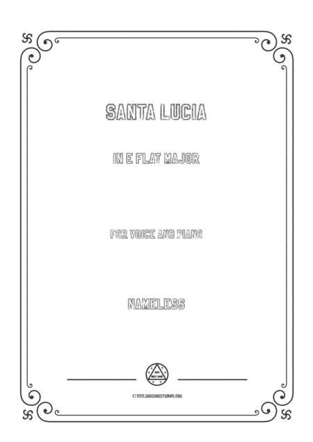 Nameless-Santa Lucia in E flat Major,for voice and piano (arr. MSM)