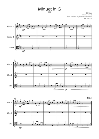 Minuet in G (arr. FelixS)
