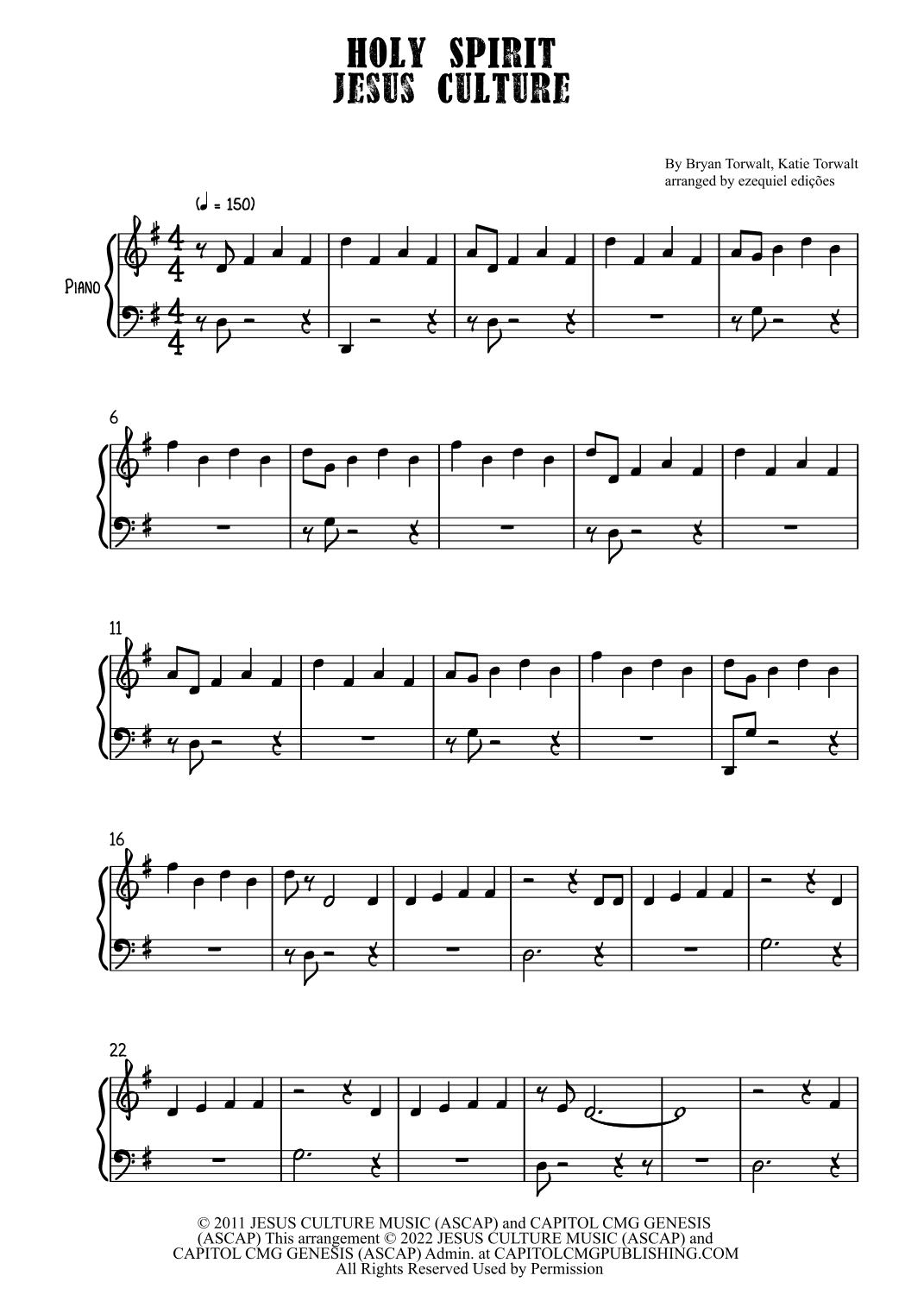 Holy Spirit (arr. BY EZEQUIEL EDIÇÕES)
