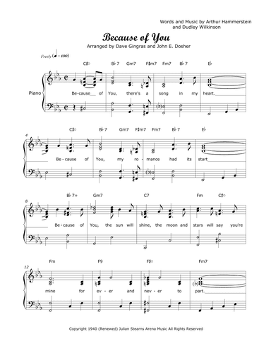 Because Of You (arr. Dave Gingras and John E. Dosher)