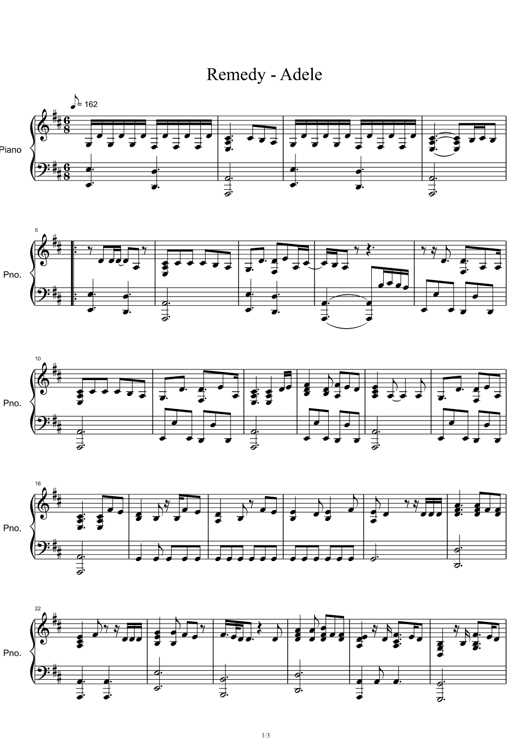 Remedy (arr. Adele Adkins)