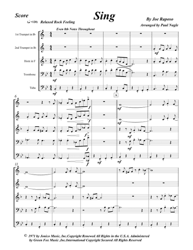 Sing (arr. Paul Nagle)