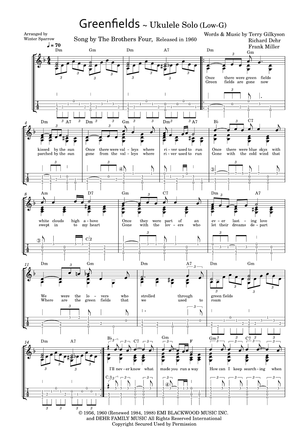 Greenfields (arr. Winter Sparrow)
