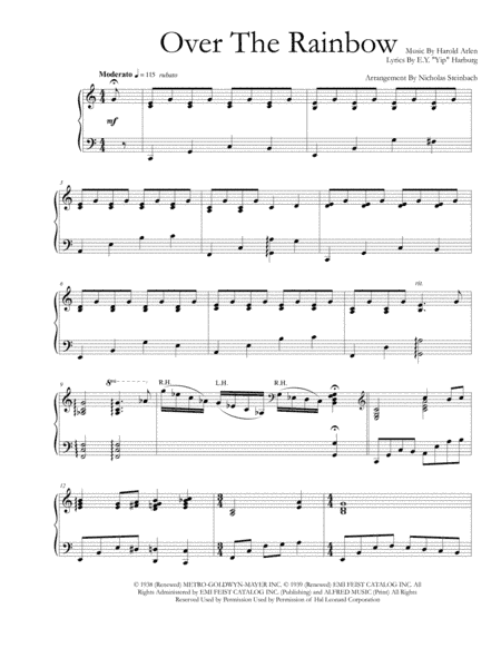 Over The Rainbow (from The Wizard Of Oz) (arr. Nicholas Steinbach)