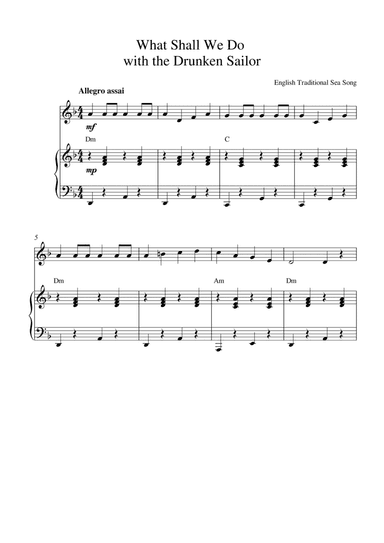 What Shall We Do with the Drunken Sailor? (arr. Kaiserin Rebecca)