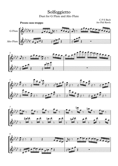 Solfeggietto - G Flute & Alto Flute Duet (arr. Phil Rawle)
