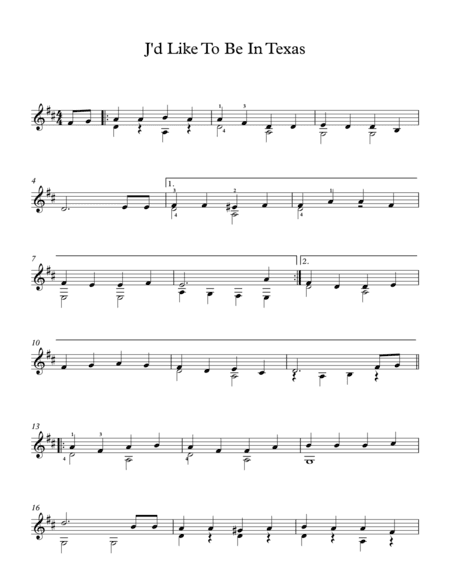 J'd Like To Be In Texas - American Traditional Song (arr. Milan Mitic)