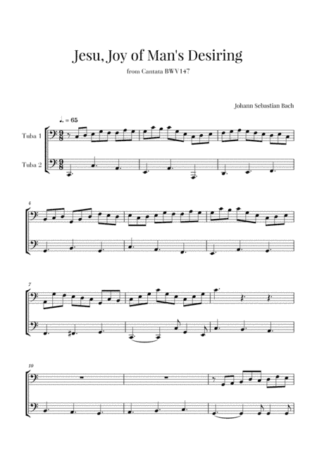 Bach - Jesu, Joy of Man's Desiring for 2 Tubas (arr. Cadenza Editions)