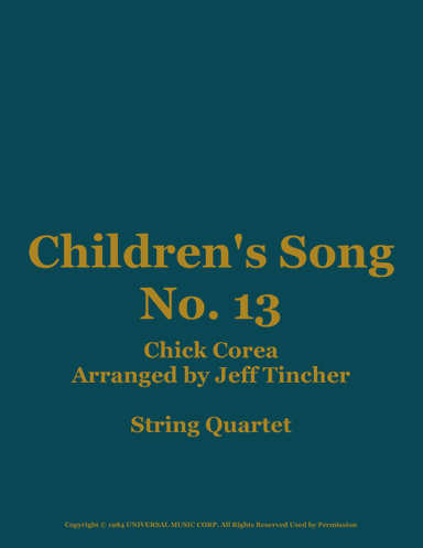 Children's Song No. 13 (arr. Jeff Tincher)