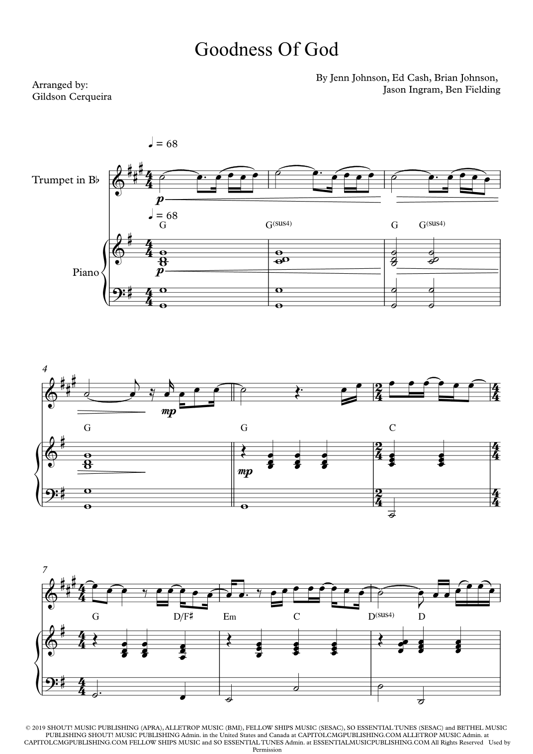 Goodness Of God (arr. Gildson Cerqueira)