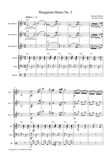 Brahms: Hungarian Dance No. 5 (Accordian Orchestra) (arr. Roar Kvam)