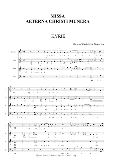 MISSA AETERNA CHRISTI MUNERA (arr. Renato Tagliabue)
