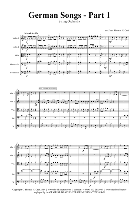 German Songs Part 1 - Oktoberfest - String Orchestra (arr. Thomas H. Graf)