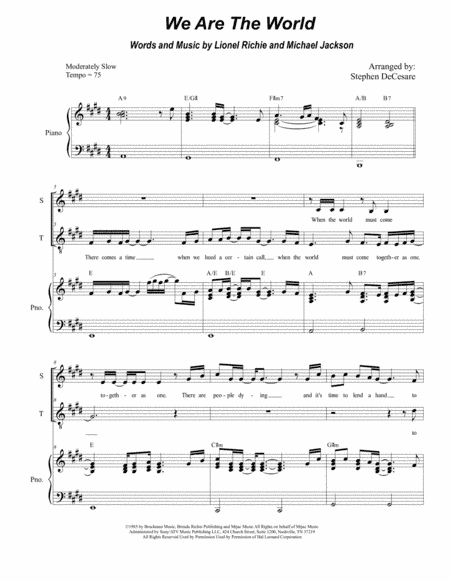 We Are The World (arr. Stephen DeCesare)