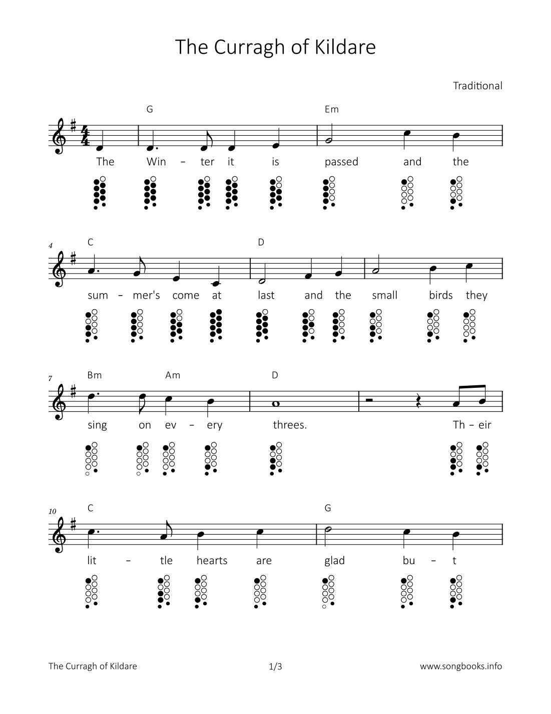 The Curragh of Kildare (arr. songbooks.info)